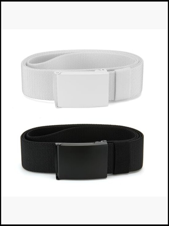 Canvas Web Belt with Stretch Flexibility, Adjustable Cut to Fit